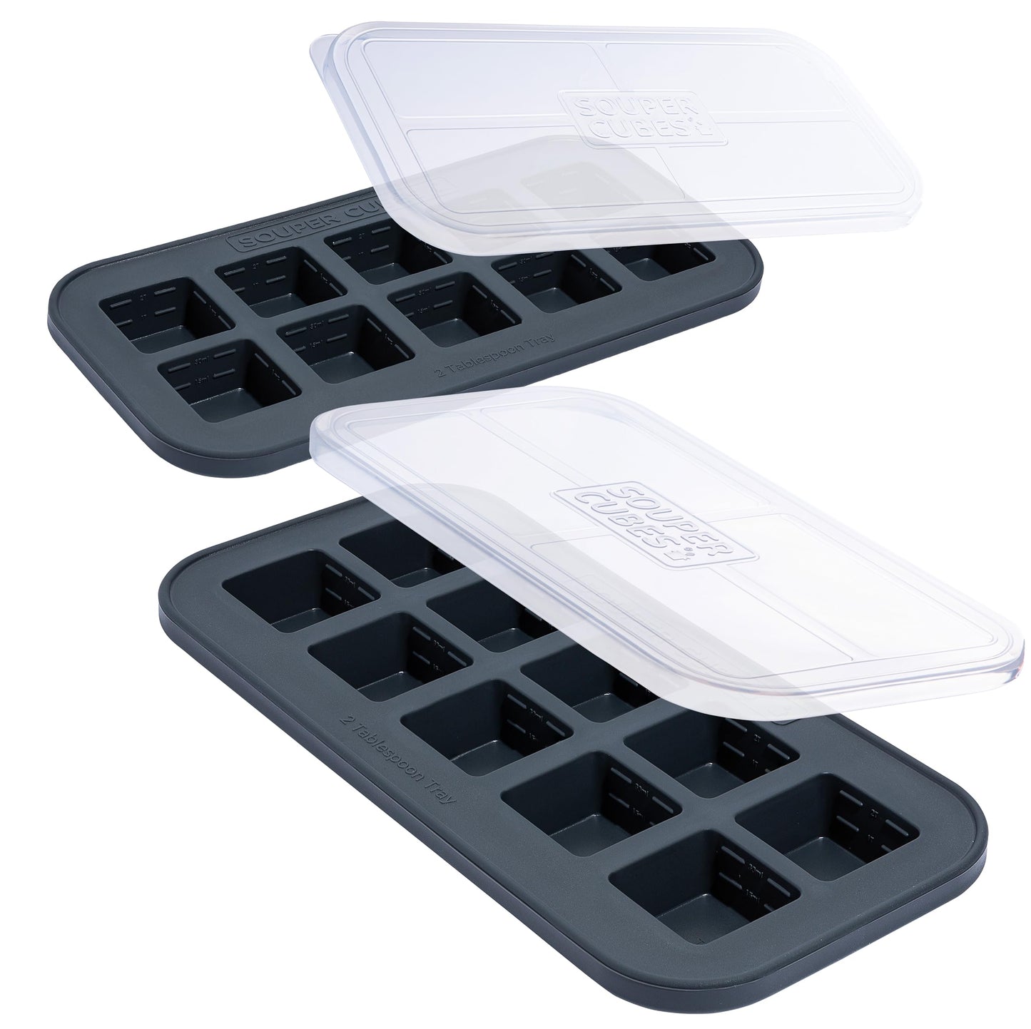 Souper Cubes 2 Tbsp. Silicone Freezer Molds - Perfect for Storing Garlic, Herbs, Ginger, Pesto, Tomato Paste, Lemon Juice, Puree