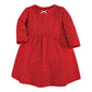 Hudson Baby Girls' Cotton Dresses, Poinsettia Dot, 0-3 Months