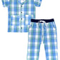 SHOPmOZO Unisex 100% Pure Cotton Short Sleeve Checkered Kids Wear Night Suit for Boys and Girls Full Pyjama and Top Combo Set (S