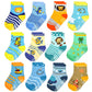 12 Pairs Toddler Non Skid Socks With Grips Anti Slip Bottom, Cotton Non Slip Ankle Crew Socks For Boys, Girls, Kids(3-5Years)