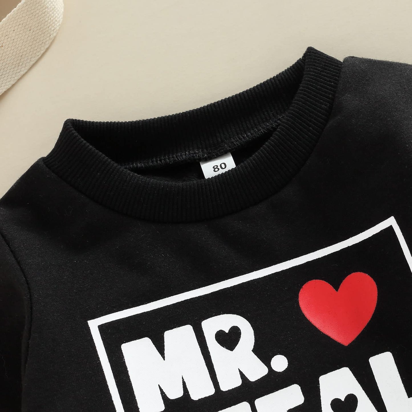 Engofs Toddler Baby Girl Boy Valentine'S Day Outfit Letters Crewneck Sweatshirt Pullover Tops Fall Winter Clothes Black 2-3T