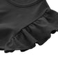 Lyxiof Girls Tutu Dress Casual Tulle Summer Solid Color Ruffle Sleeve Dress Black 100Cm