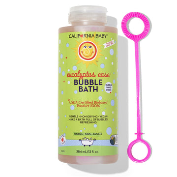 California Baby Eucalyptus Bubble Bath | 100% Plant-Based Kids Bubble Bath | Soothing Baby Bubble Bath | Free Bubble Wand Inside