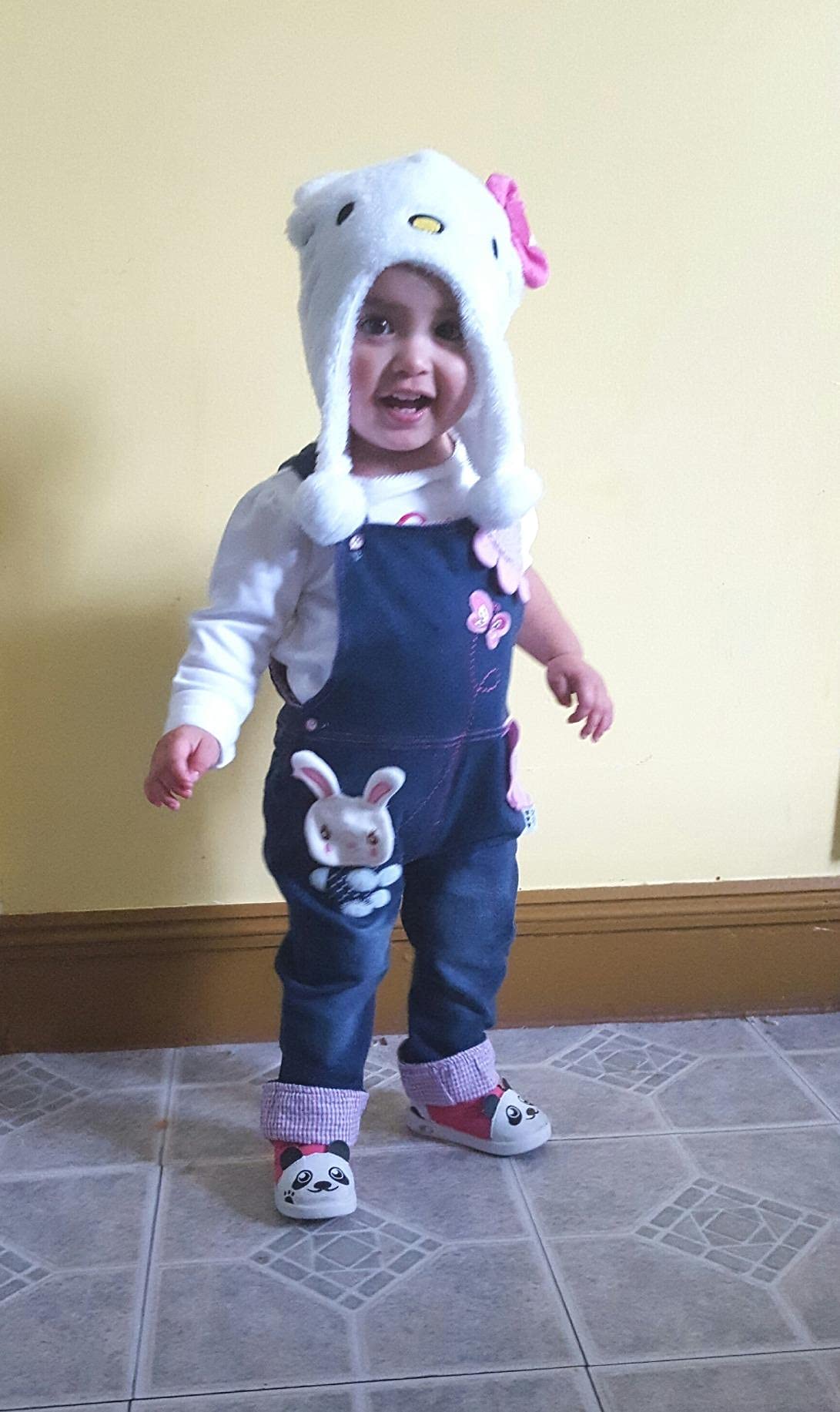 Kidscool Space Baby Girl Jean Overalls,Toddler Denim Cute 3D Bunny Outfit,Blue,6-12 Months