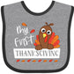 Inktastic My 1St Thanksgiving Cute Turkey Baby Bib Heather And Black 3C80E