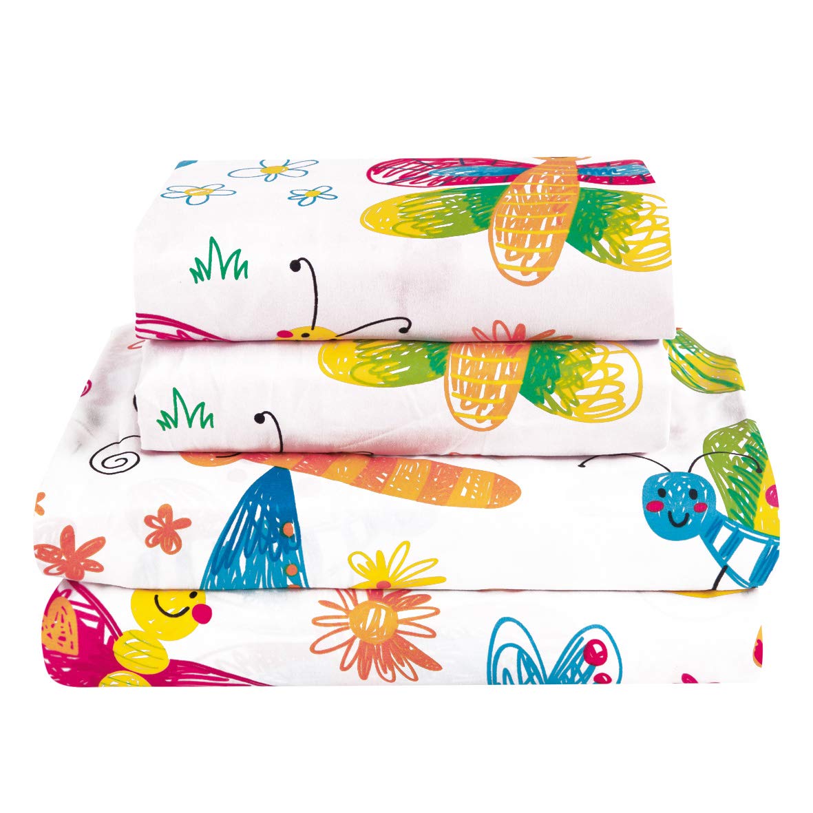 Sapphire Home 8 Piece Butterfly Full Bedding Set, Bed In A Bag, Kids Butterfly Comforter Set With Butterfly Sheets, Pillow Case,