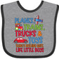 inktastic Planes Trains Trucks and Toys Nothing Quite Like Little Boys Baby Bib Heather and Black 3b18d