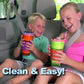 Snackeez Travel Snack & Drink Cup With Straw, Blue,16 Oz