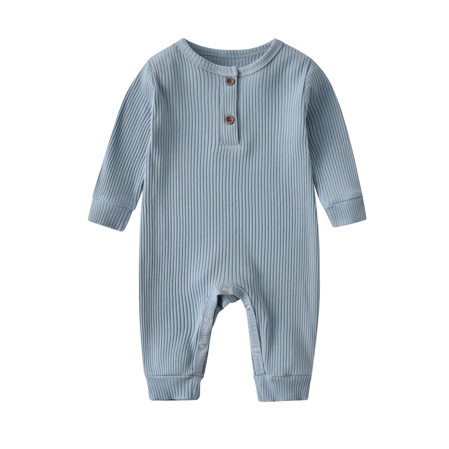Baby Boy Girl 2 Pack Solid Romper Short/Long Sleeve One Piece Jumpsuits Clothes Sets (Blue & Light Green, 0-3 Months)