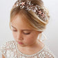 Sweetv Flower Girl Headband For Wedding, Baby 'S Breath Hair Piece, Rose Gold Headpiece For Birthday Party, Photography