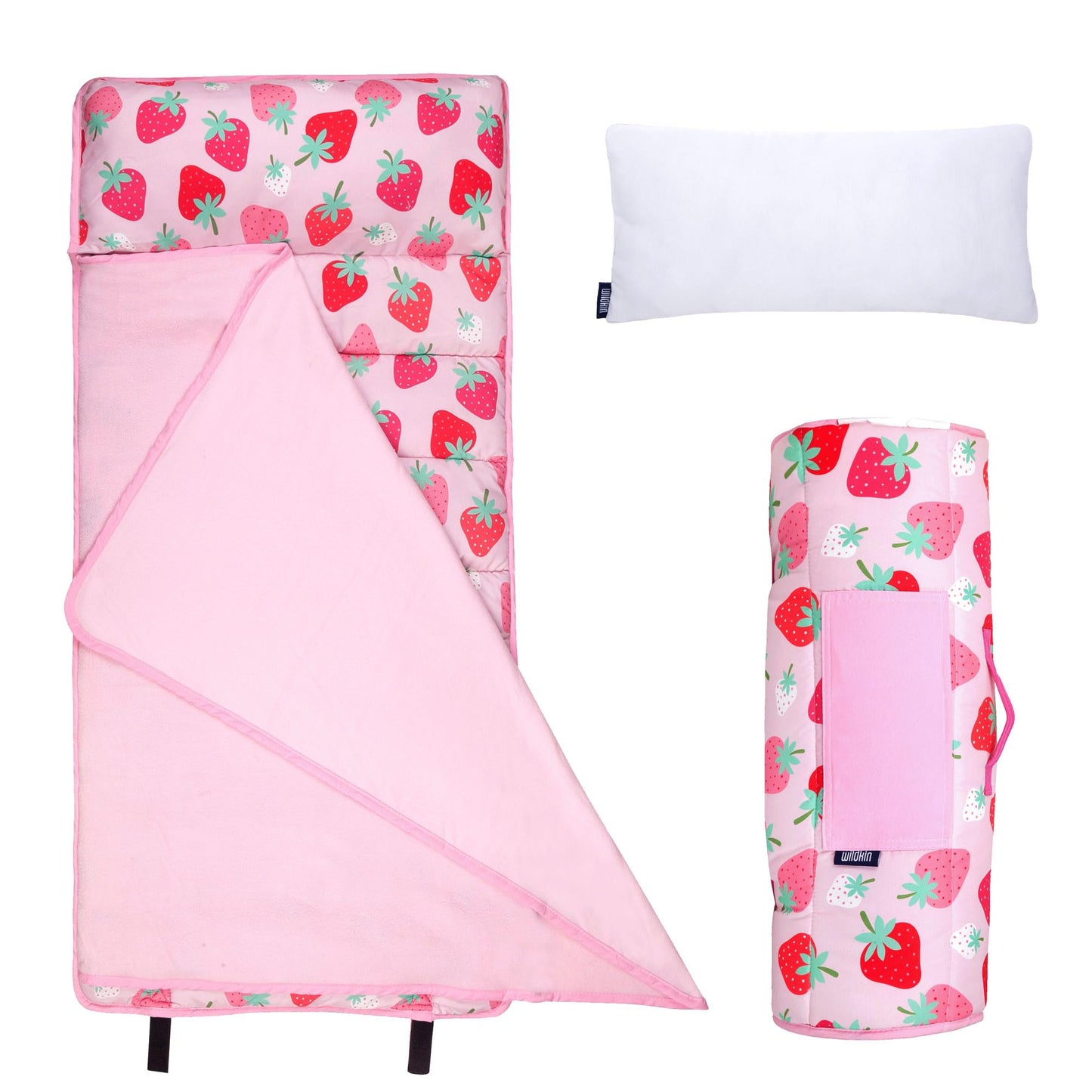 Wildkin Toddler Kids Nap Mat with Pillow for Girls - Soft & Cozy Microfiber Sleeping Mat for Daycare, Preschool, Kindergarten & 
