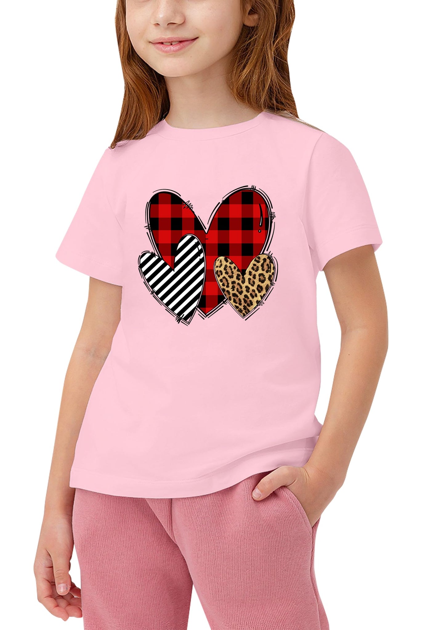 Toddler Valentine'S Day Shirts Boys Girls Love Heart Graphic T-Shirt Valentine Short Sleeve Tee Tops