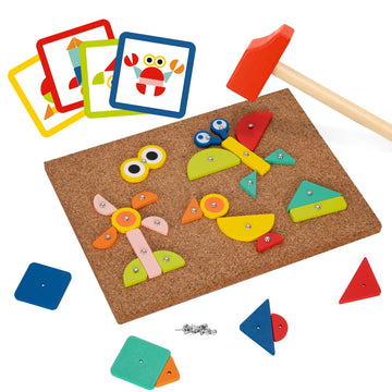 TOOKYLAND Fine Motor Toys, Toy Hammer and Nails Game is Montessori Toys That Exercise Childrens Hands-on Skills and Develop The