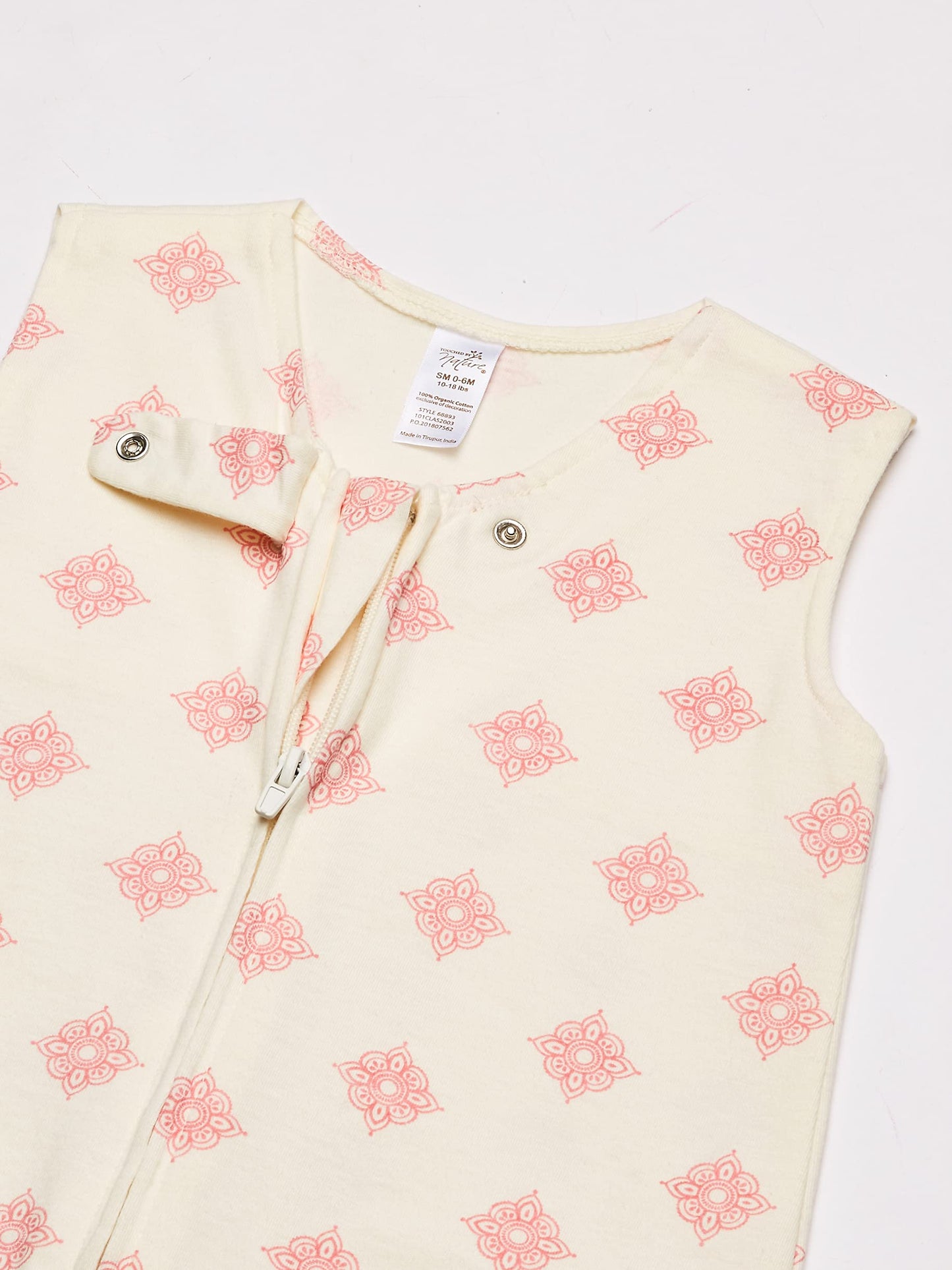Touched by Nature Unisex Baby Organic Cotton Sleeveless Wearable Sleeping Bag, Sack, Blanket, Dainty Rosette, 18-24 Months