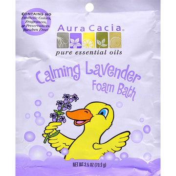 Aura Cacia Calming Lavender Aromatherapy Foam Bath For Kids | 2.5 Oz. Packet