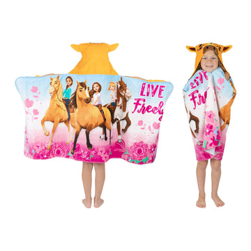 Franco Kids Bath Hooded Towel Wrap, 24 In X 50 In, Dreamworks Spirit
