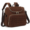 Bevkois Small Diaper Bag Backpack Quilted Mini Baby Crossbody Diaper Bag Tote for Mom and Baby Girls Boys (Brown)
