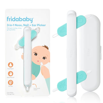 Frida Baby 3-In-1 Nose, Nail + Ear Picker: Baby Ear Cleaner + Baby Nose Cleaner And Nail Tool For Babies + Toddlers, Safely Clea