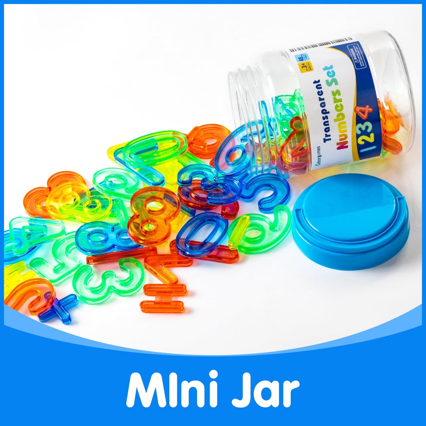 Odoorgames 48 Pcs Translucent Numbers - Light Table Toys, Manipulatives and Accessories for Enhanced Learning & Fun