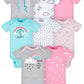 Gerber Baby Girl'S 8-Pack Short Sleeve Onesies Bodysuits, Clouds, 6-9 Months