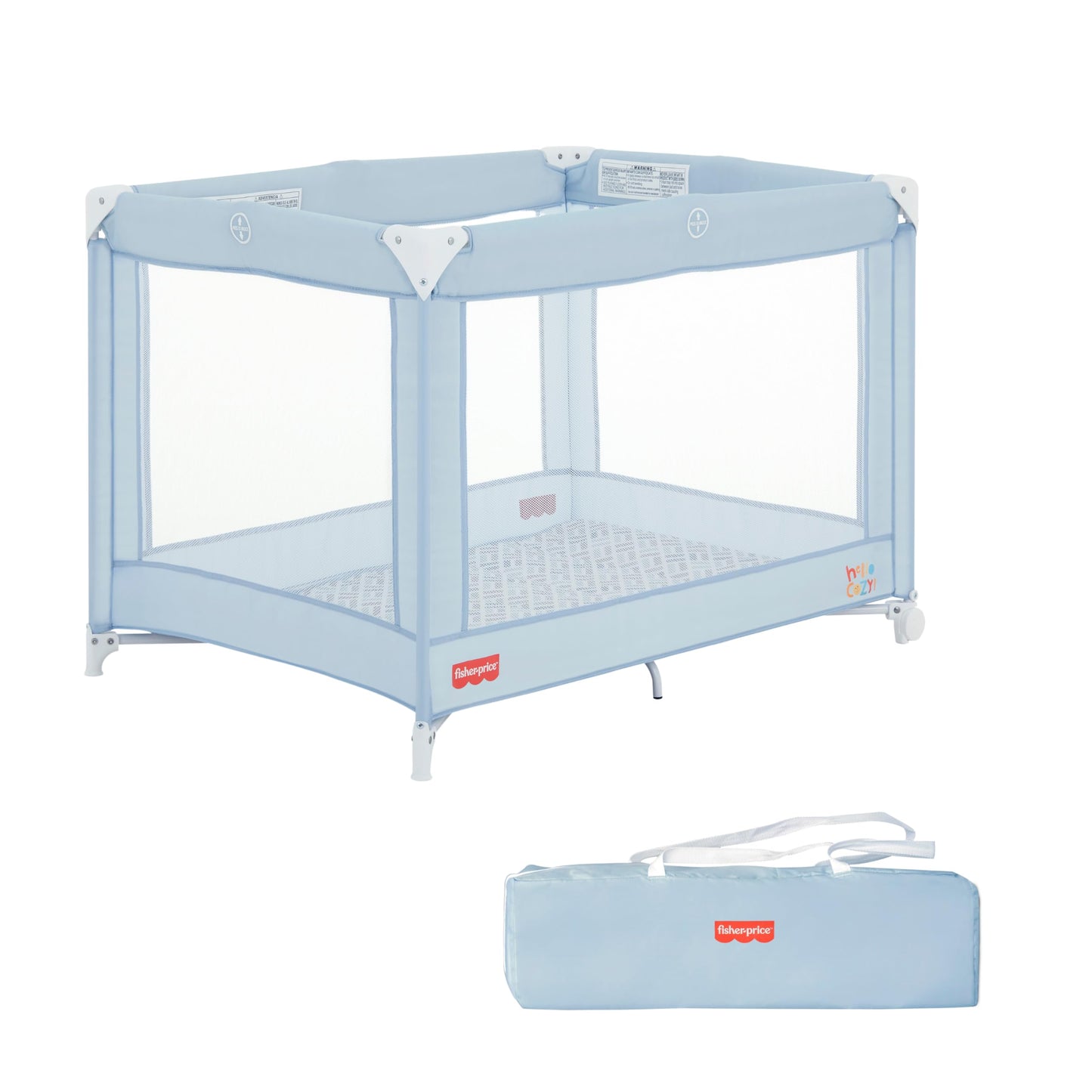 Fisher-Price Play All Day Baby Playard In Moon Mist, No Tool Assembly, Easy One-Hand Fold Playard, Breathable Mesh Sides, Carry