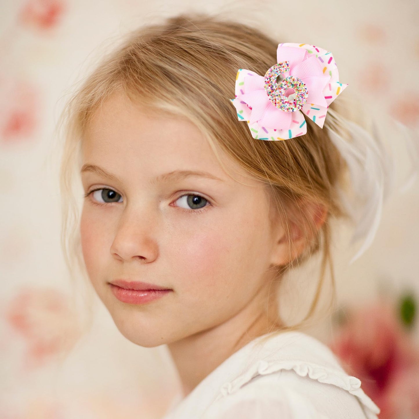 2Pcs Hair Clip, Pink Bow Hair Clips For Baby Girls 6Th Birthday Party Decorations