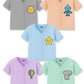 Kidbee Baby Cotton Half Sleeve Front Open Jabla Top/T-Shirt - Pack Of 5 (In, Age, 12 Months, 18 Months, Regular, Lc-Jhs-Multi-5P