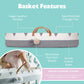 Vesta Baby Woven Cotton Rope Moses Changing Basket Set - Nursery Dresser Table Topper With Soft Foam Pad & 2 Natural Bamboo Wate