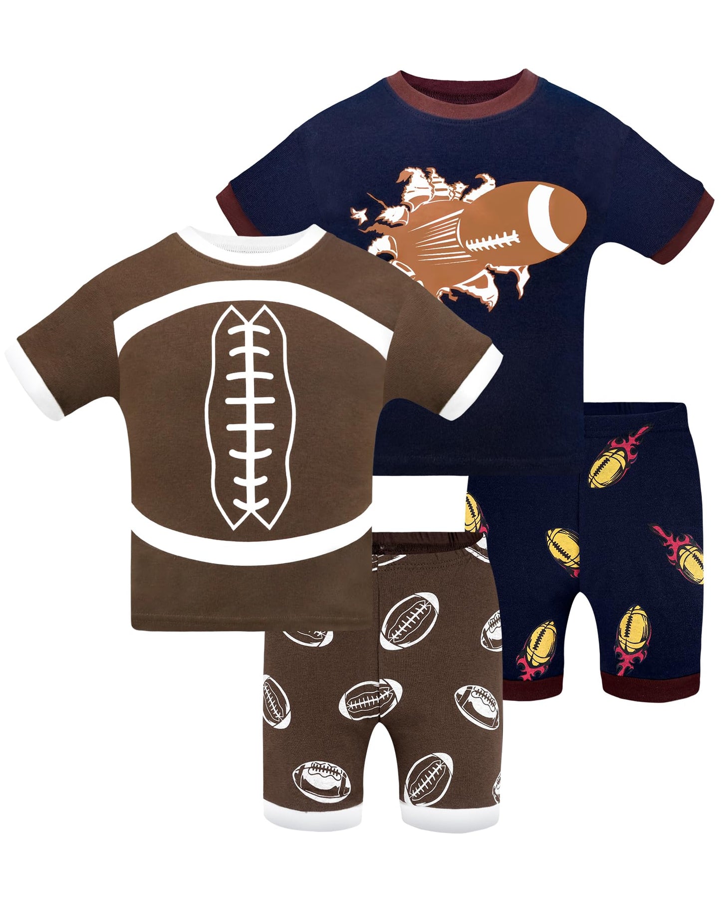 Daughter Queen Boys Pajamas 18-24 Months Summer Pjs Football Pj Sets Baby Toddler 100% Cotton Short Sleeve Jammies Sports Sleepw