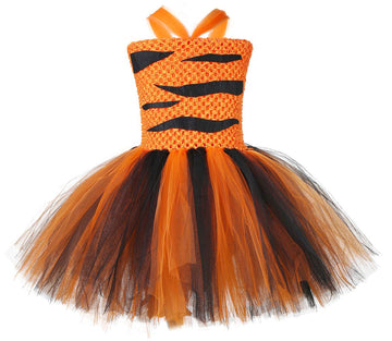 Tutu Dreams Tiger Costume For Kids Girls Jungle Safari Easter Animal Dress Up Birthday Party Dress Up Outfits Gifts (Tiger, 7-8