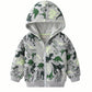 Nautysaurs Boys Zip-Up Dinosaur Hoodies Toddler Light Jackets Zipper Sweatshirt (C-Grey, 4T)