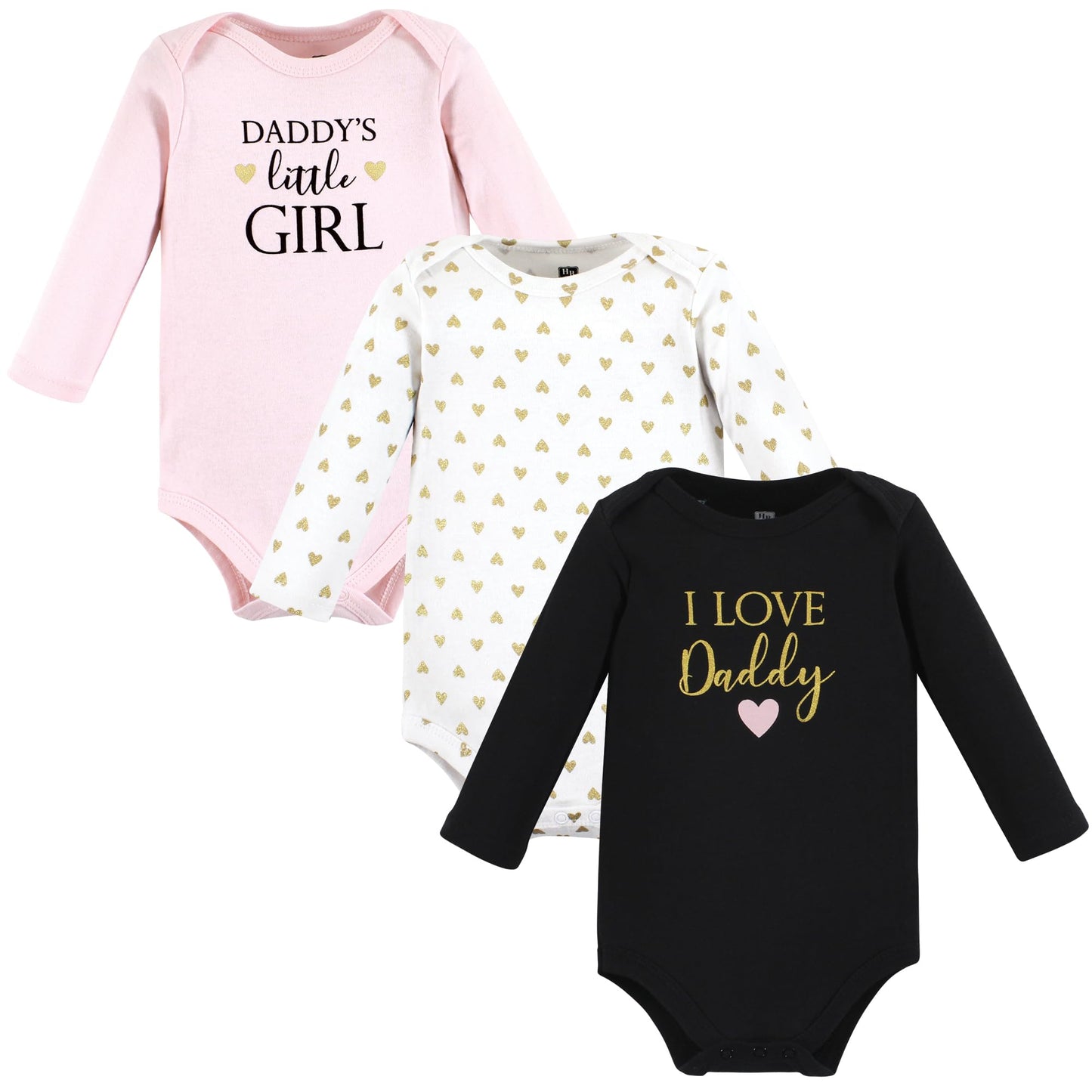 Hudson Baby Unisex Baby Cotton Long-Sleeve Bodysuits, Girl Daddy, Preemie