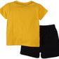 Petit Lem Sophisti Cat 2 Piece Short Set (Baby) - Yellow-6 Months