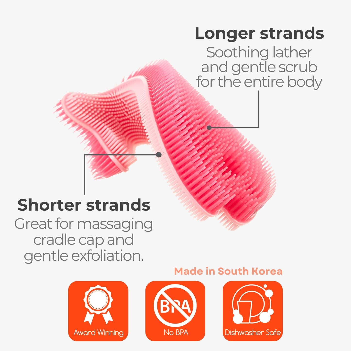 Innobaby Bathin' Smart Silicone Fish Bath Scrub, Light Pink/Fuchsia