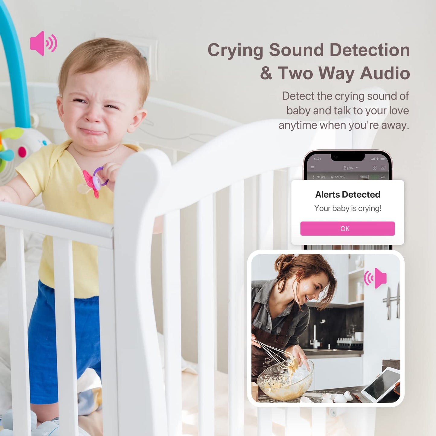 Ibaby Smart Baby Breathing Monitor - With Camera And Audio, Tracking Baby'S Breathing, Sleeping, Movement. I2 Wi-Fi Video Baby M