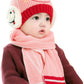 Syga Baby Girls Boys Cute Cap Hats And Scarf Set, 6 Months  3 Years Knit Warm Baby Winter Cap Hat Beanie Cap Hat_Pink, Circumfe