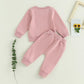 Baby Girl Clothes Valentines Day Outfits Long Sleeve Fall Winter Infant Toddler Sweatshirt Top Pants Set (Pink, 12-18 Months)