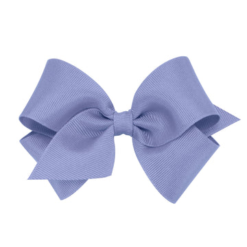 Wee Ones Girls' Classic Grosgrain Hair Bow With Plain Wrap Center On A Weestay Hair Clip, Handmade, Small Sized Bow, Blue Bird