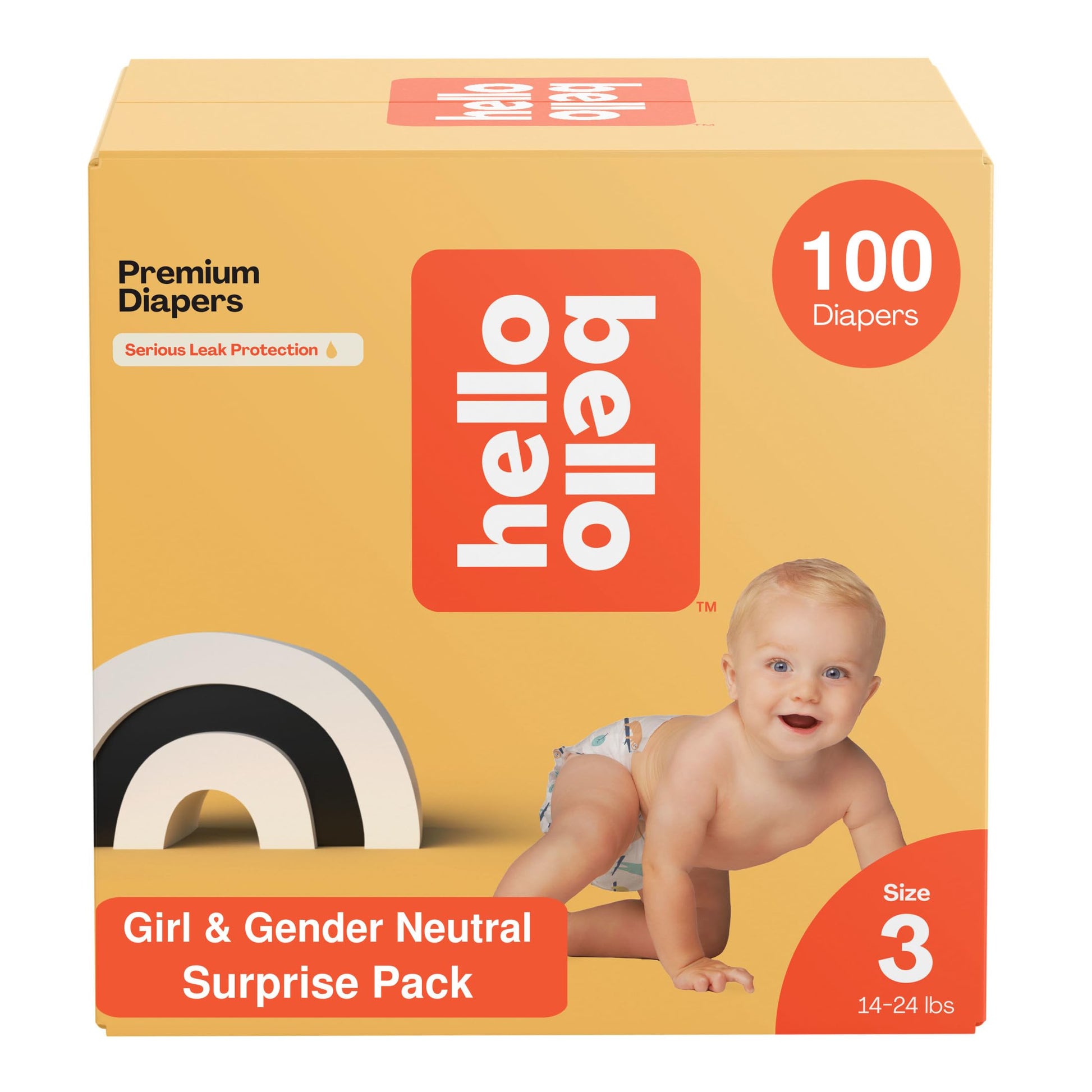 Hello Bello Premium Diapers, Size 3 (14-24 Lbs) Surprise Pack For Girls - 100 Count, Hypoallergenic With Soft, Cloth-Like Feel -