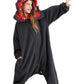Atoz Onesie For Kids, Animal Pajamas Halloween Cosplay Costume For Girls Boys, Grey 4-5T