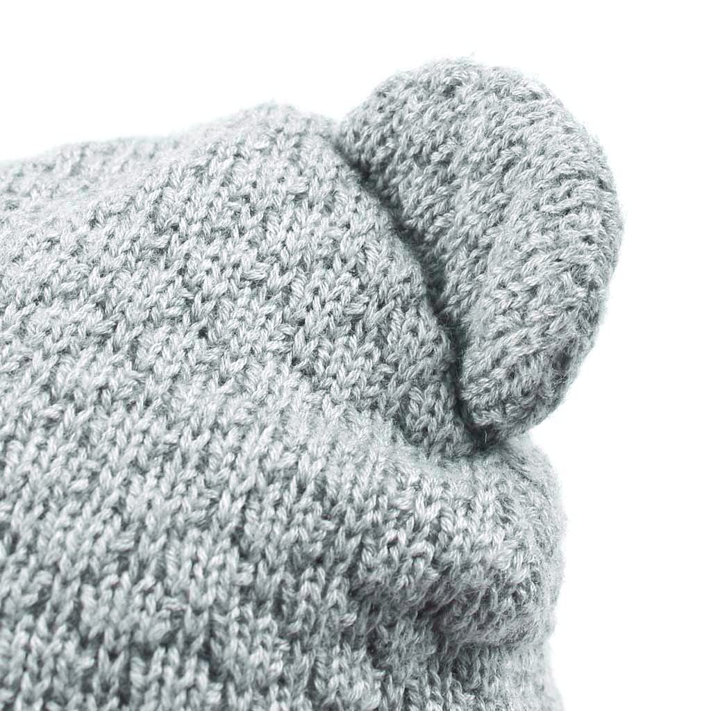Duoyeree Baby Winter Hat Earflap Cotton Lining Knit Beanie Cap For Toddler Girl Boy (0-6 Month, Grey)