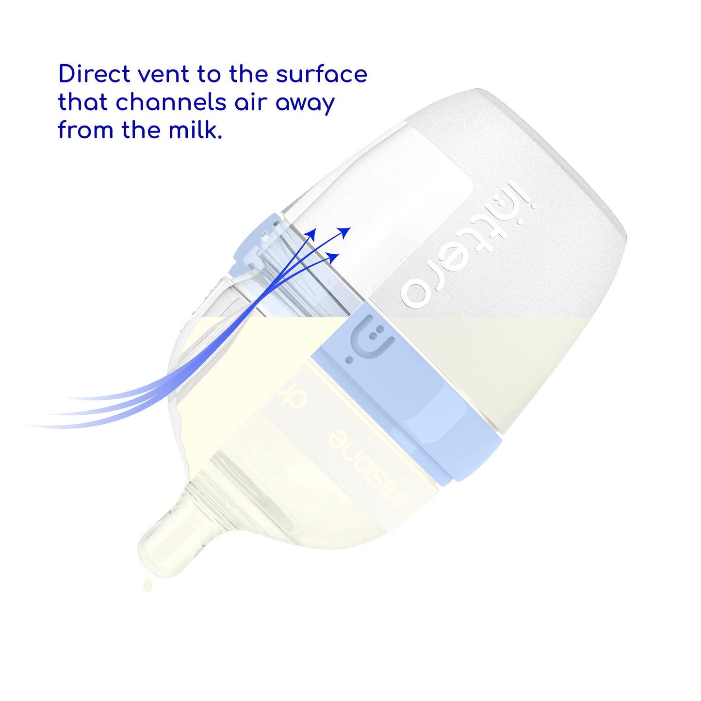 INTTERO Natural Anti-Colic Formula Dispenser Baby Bottle - Air-Free Vent - 6oz/2pk Cute Pink Slow Flow - Everyday Baby Essential