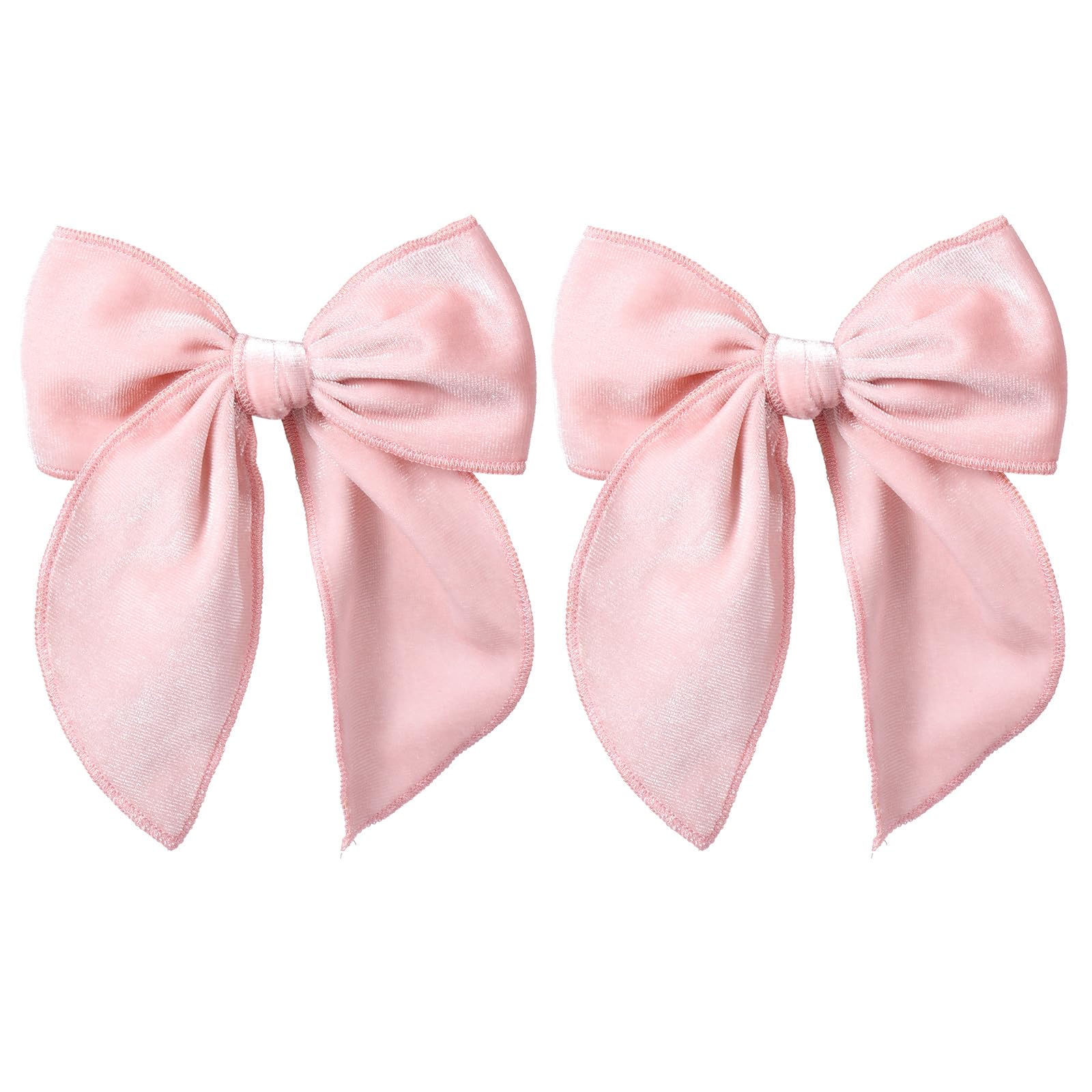 Light Pink Velvet Ribbon Linen Hair Bow Clips 5' Large Velvet Fable Bo – Cutebab WBCBBB0DJ823V5Q