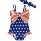 Mioglrie Baby Girl Swimsuit Toddler 4Th Of July Swimsuit 2T-3T Bathing Suit Star Ruffle Stripe Summer Beach One Piece Swimwear F