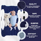 Singdur Inflatable Kid Airplane Bed,Airplane Travel Beds Kids 0-4 Years(Dark Blue),Inflatable Toddler Travel Bed With Pump,Seat