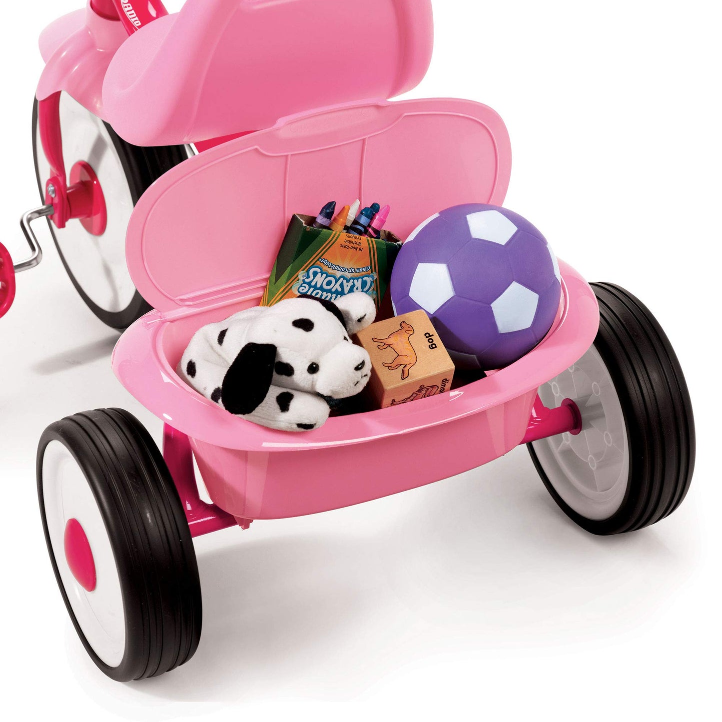 Radio Flyer 415PS Kids Readily Assembled Steel Framed Adjustable Beginner Fold 2 Go Trike with Spacious Storage Bin and Handle S