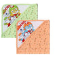 Baby Inn Cotton Printed Hooded Towel (Pack of 2, Multicolour), C4C5
