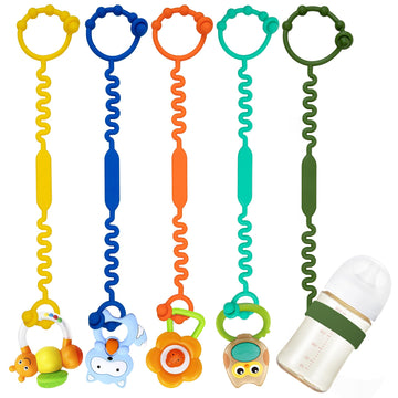 Silicone Toy Straps For Baby, Pacifier Holder Clip With Self-Adjusting Bayonet, Pure Silicone Material Without Bpa; Can Be Used