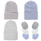 Baby Caps And Mittens Newborn Hospital Beanie Hats No Scratch Gloves Soft Babies Gift Set For Boys Girls (Style 5)