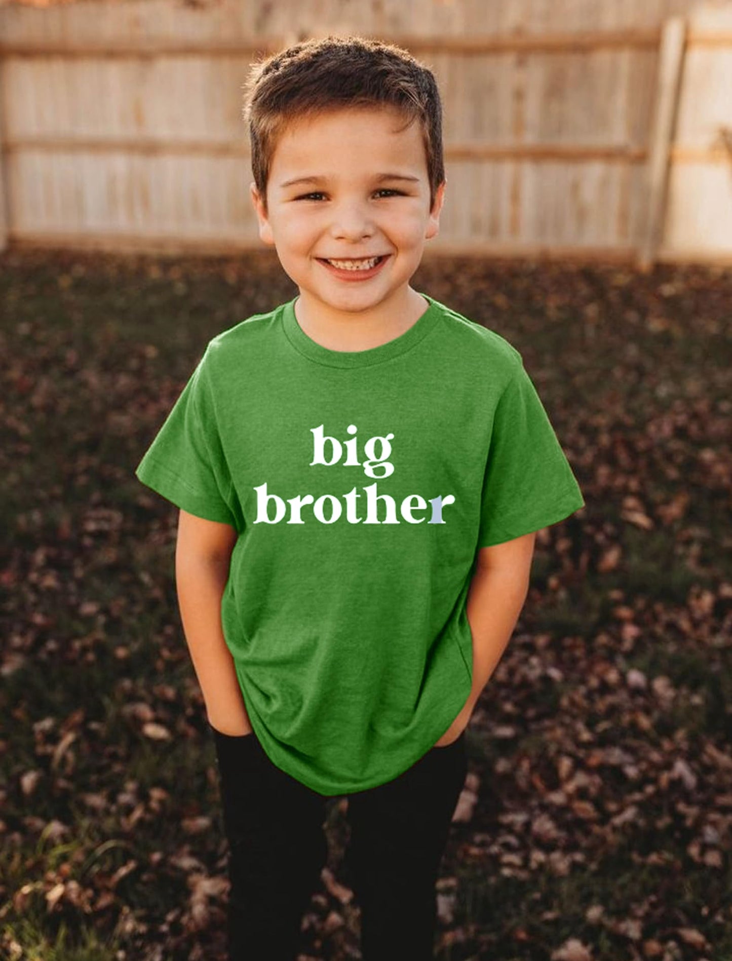Sanixjoo Toddler Big Brother Shirt Kids Big Bro T Shirt Baby Boy Promoted To Big Brother Announcement Short Sleeve Tee(Green,18-
